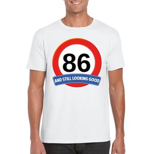 Shoppartners Verkeersbord jaar t-shirt wit heren Wit