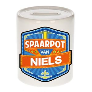 Kinder spaarpot voor Niels - keramiek - naam spaarpotten