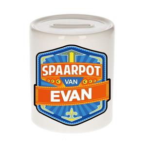 Kinder spaarpot voor Evan - keramiek - naam spaarpotten