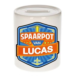 Kinder spaarpot voor Lucas - keramiek - naam spaarpotten