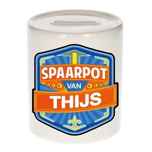 Kinder spaarpot voor Thijs - keramiek - naam spaarpotten