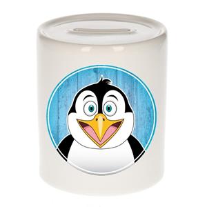 Vrolijke pinguin dieren spaarpot 9 cm - keramiek - spaarpotten voor kinderen