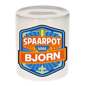 Kinder spaarpot voor Bjorn - keramiek - naam spaarpotten