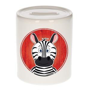 Vrolijke zebra dieren spaarpot 9 cm - keramiek - spaarpotten voor kinderen