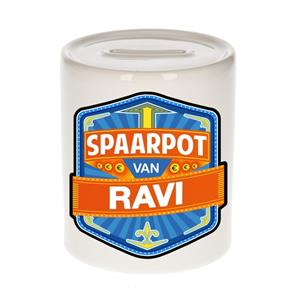 Kinder spaarpot voor Ravi - keramiek - naam spaarpotten