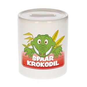 Kinder spaarpot met spaar krokodil opdruk - keramiek - krokodillen spaarpotten