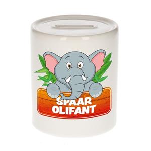 Kinder spaarpot met spaar olifant opdruk - keramiek - olifanten spaarpotten