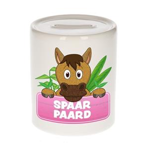 Kinder spaarpot met spaar paard opdruk - keramiek - paarden spaarpotten