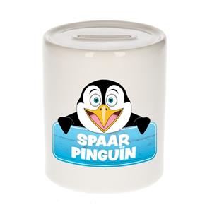 Kinder spaarpot met spaar pinguin opdruk - keramiek - pinguins spaarpotten