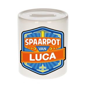 Kinder spaarpot voor Luca - keramiek - naam spaarpotten