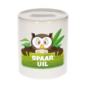 Kinder spaarpot met spaar uil opdruk - keramiek - uilen spaarpotten