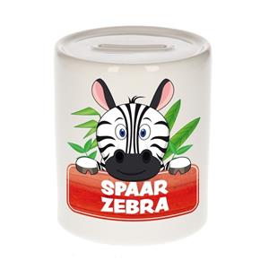 Kinder spaarpot met spaar zebra opdruk - keramiek - zebra spaarpotten