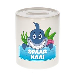 Kinder spaarpot met spaar haai opdruk - keramiek - haaien spaarpotten