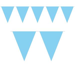 1x Mini vlaggenlijn / slinger Baby Blauw 300 cm Blauw