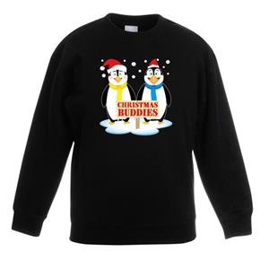 Shoppartners Kersttrui met pinguin vriendjes zwart kinderen (122/128) Zwart
