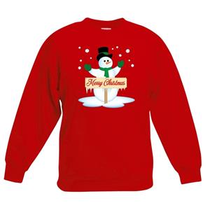 Shoppartners Kersttrui met sneeuwpop rood kinderen 12-13 jaar (152/164) Rood