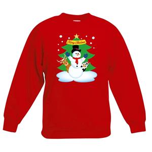 Shoppartners Kersttrui sneeuwpop en vriendjes rood kinderen 12-13 jaar (152/164) Rood