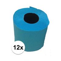 12x Turquoise blauw toiletpapier Turquoise
