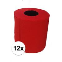 12x Rood toiletpapier Rood