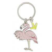 Metalen flamingo sleutelhanger 5 cm Multi