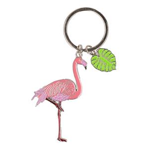 Metalen flamingo sleutelhanger 5 cm Multi