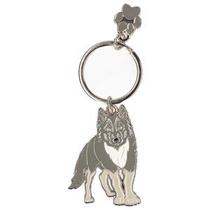 Metalen wolf sleutelhanger 5 cm Multi