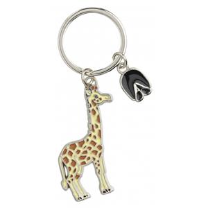 Metalen giraffe sleutelhanger 5 cm Multi