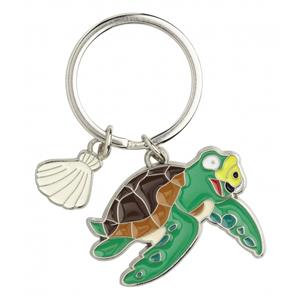 Metalen zeeschildpad sleutelhanger 5 cm Multi