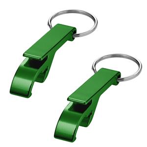 8x Flesopener sleutelhanger groen Groen