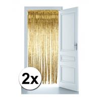 2x Goud versiering deurgordijn Goudkleurig