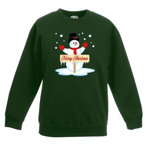 Shoppartners Kersttrui met sneeuwpop groen kinderen 14-15 jaar (170/176) Groen
