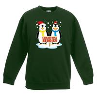Shoppartners Kersttrui met pinguin vriendjes groen kinderen 3-4 jaar (98/104) Groen