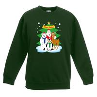 Shoppartners Kersttrui kerst vriendjes groen kinderen 9-11 jaar (134/146) Groen
