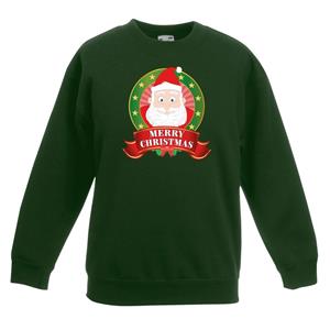 Shoppartners Kersttrui met de kerstman groen jongens en meisjes 9-11 jaar (134/146) Groen