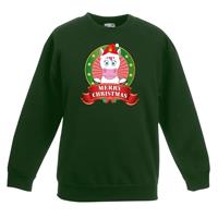 Shoppartners Kersttrui met een eenhoorn groen jongens en meisjes 3-4 jaar (98/104) Groen