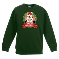 Shoppartners Kersttrui met een pinguin groen jongens en meisjes 3-4 jaar (98/104) Groen