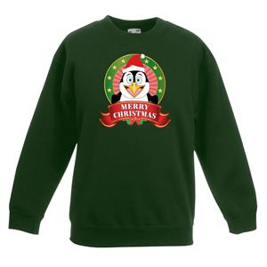 Shoppartners Kersttrui met een pinguin groen jongens en meisjes 3-4 jaar (98/104) Groen