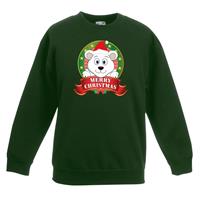 Shoppartners Kersttrui met een ijsbeer groen jongens en meisjes 3-4 jaar (98/104) Groen