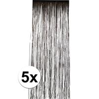 5x Zwart versiering deurgordijn Zwart