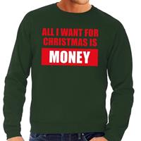Shoppartners Foute kersttrui Christmas Money groen voor heren