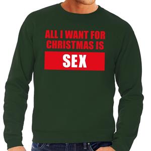 Shoppartners Foute kersttrui Christmas Sex groen voor heren