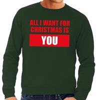 Shoppartners Foute kersttrui All I Want For Christmas Is You groen heren Groen