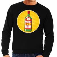 Shoppartners Foute kersttrui Merry Christmas wine zwart heren Zwart