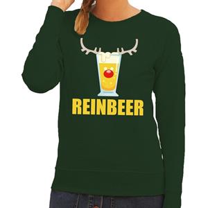 Shoppartners Foute kersttrui Reinbeer groen voor dames