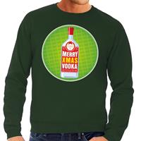 Shoppartners Foute kersttrui Merry Christmas vodka groen heren Groen