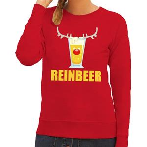 Shoppartners Foute kersttrui Reinbeer rood voor dames