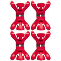 4x Slingers/decoratie ophangen slingerklemmen rood Rood