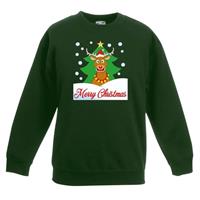 Shoppartners Kersttrui Merry Christmas rendier groen kinderen 14-15 jaar (170/176) Groen