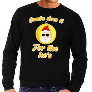 Shoppartners Foute kersttrui Santa does it for the ho's zwart voor heren