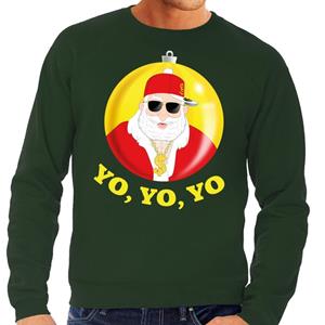 Shoppartners Foute kersttrui hip hop / rapper Santa groen voor heren